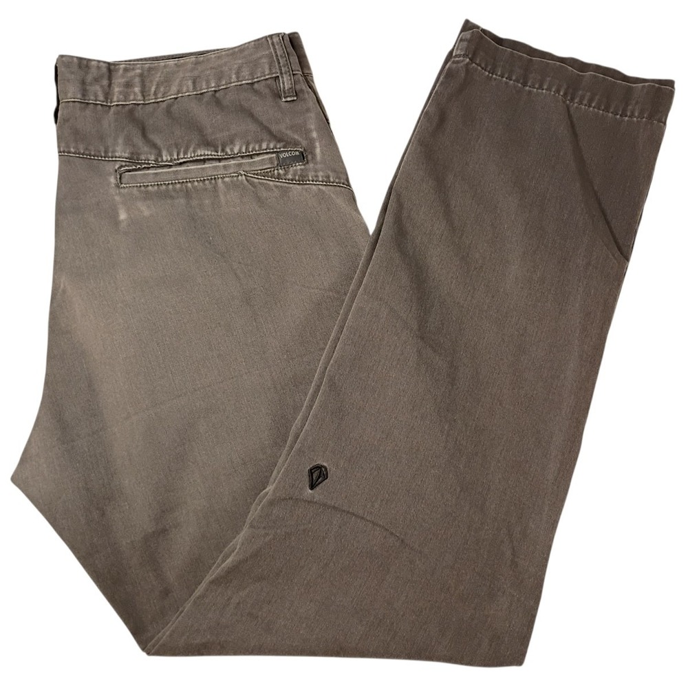 Volcom Vmonty Pants Mens 33 x 30 Gray‎ Fade Chino Casual Skate A1131351